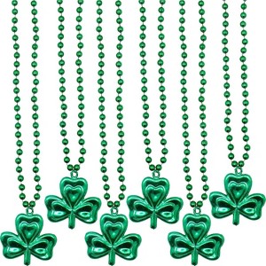 4E's Novelty 12 Pcs St Patrick's Day Beads Necklace Bulk Green Shamrock Beads for Irish Party Favors & Supplies, Costume Accessories - 1 of 4