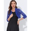 Allegra K Women's Elegant Ruffle Collar Sheer Floral Lace Crop Shrug - 2 of 4
