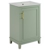 Akoasm 20 in. W Modern Compact Bathroom Vanity with Ceramic Basin, Storage Space & 1 Soft-Close Door-Green - 3 of 4