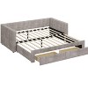 Polibi Twin to King Upholstered Extendable Daybed with Storage Drawers - 4 of 4