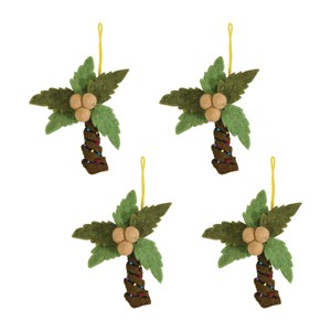Split P Palm Tree Beaded Green Felt Ornament Pack Of 4 - 1 of 4
