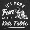 Youth Funny T Shirts Its More Fun At The Kids Table Sarcastic Thanksgiving Graphic Novelty Tee For Kids - Crazy Dog Youth T Shirt for Thanksgiving - 2 of 4