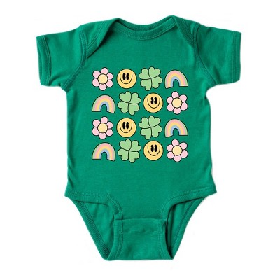 The Juniper Shop Smiley Clover Daisy Baby Bodysuit
