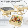 Kinder King 3-in-1 Kids Table & 2 Chairs Set with Storage, Removable Top & Blackboard, for Art, Crafts, Reading, Play - 3 of 4