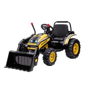 Aosom Kids' Ride-on Construction Excavator, Rechargeable 6V Battery Powered Truck with Realistic Sound and Headlights, Pink - 1 of 4