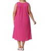 Agnes Orinda Women's Plus Size Elegant Texture V-Neck Sleeveless Pleated Back Midi Dress - 4 of 4