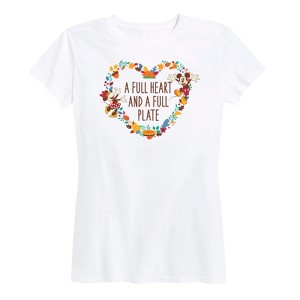 Women's - Disney - A Full Heart And A Full Plate Short Sleeve Graphic T-Shirt - 1 of 4