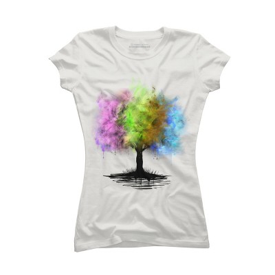 Junior's Design By Humans Abstract seasons tree By Akerly T-Shirt