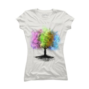 Junior's Design By Humans Abstract seasons tree By Akerly T-Shirt - 1 of 3
