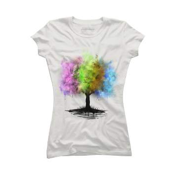 Junior's Design By Humans Abstract seasons tree By Akerly T-Shirt