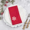Saro Lifestyle Embr'D Snowflake Hemstitch Napkin (Set of 6), 20", Red - 4 of 4