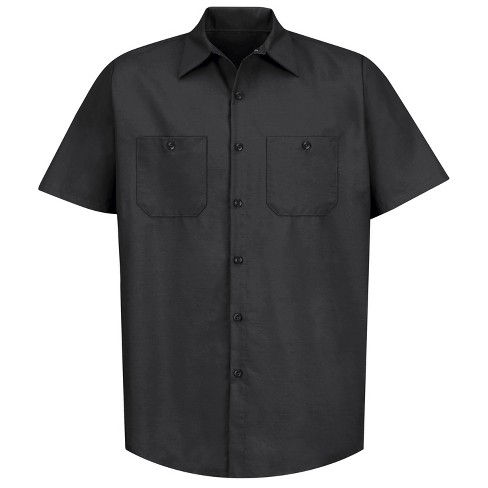 Red Kap Men's Short Sleeve Industrial Work Shirt, Black - Small : Target