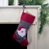 Northlight 19" Gray and Red Embroidered Santa Claus Christmas Stocking - 2 of 4