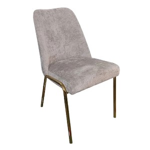 LeisureMod Lumen Dining Chair – Modern Upholstered Kitchen Chair with Gold Steel Legs, Ergonomic Accent Chair - 1 of 4