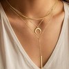 Turandoss Dainty Layered Choker Necklace, Handmade Plated Y Pendant Multilayer Bar Disc Necklace Adjustable Layering Choker for Women - 2 of 4