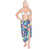 LA LEELA Women's Bikini Sarong Swimwear Cover up Skirt Bathing suit Summer Wraps Swimsuit Beach Wrap Coverups for Women One Size Blue, Floral - 2 of 4