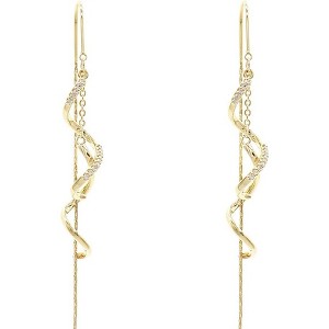Sonateomber Gold Long Chain Threader Earrings for Women - Fashion Statement Drop Dangle Thread Earrings Jewelry Gift - 1 of 4