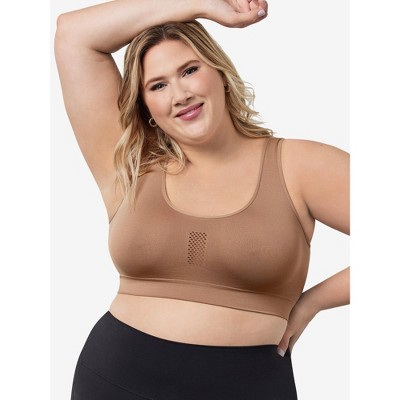 Leading Lady The Laurel - Seamless Comfort Front-closure Bra In Black Onyx,  Size: 3x : Target