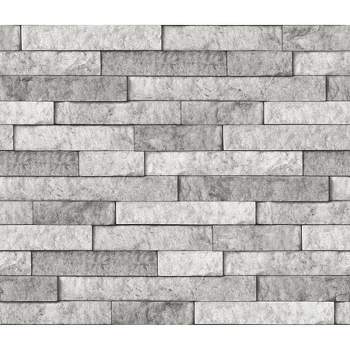 Brewster Stone Peel & Stick Wallpaper Backsplash Gray