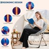 Saucer Chair, Comfy Chair Faux Fur Lounge Moon Chair with Folding Metal Frame, Oversized Plush Foldable Flower Accent Seat - 4 of 4