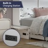 Mjkone Queen Murphy Bed Cabinet with Built-in Charging Station, Drawers, Folding Mattress for Bedroom Guest Room - 4 of 4