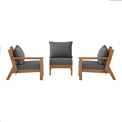WestinTrends Avalon Outdoor Patio HDPE Sectional Sofa with Patio Cushions