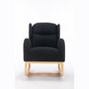 Lyngins Modern Teddy Home Indoor Rocking Chair With Packet & Wood Legs,Small Accent Chair for Bedroom,Living Room - 2 of 4