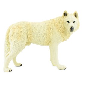 Collectible Wildlife Gifts | White Wolf, Arctic Timber Wolf, Museum Quality, Hand Painted, Rubber Animal,  Figurine,  Gift,  7"   CH390 BB145 - 1 of 4