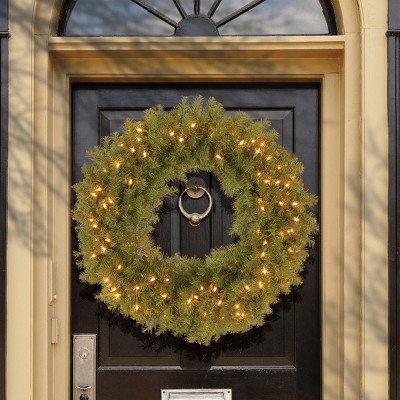 Norwood Fir 27" Pre-Lit Artificial Christmas Door Wreath with LED Lights