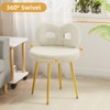 Swivel Vanity Chair with Back, Makeup Chair, Desk Chair for Girl with Cute Bow Backrestst - 4 of 4