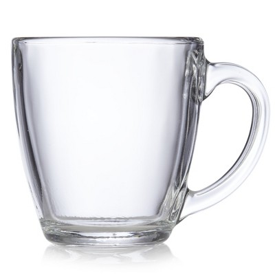 Libbey 15.5 Ounce Clear Glass Tapered Mugs, Set of 8