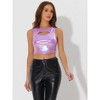 INSPIRE CHIC Women's Metallic Sleeveless Cut Out Party Holographic Crop Tank Tops - 3 of 4