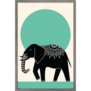 Trends International Ink Elephant Framed Wall Poster Prints - 1 of 4