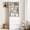 Bookcase with Drawers 70.27 Inches Tall Bookshelf Farmhouse Bookcases Wooden Deep Bookshelves Storage Cabinet Organizer - 3 of 4