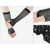 INSPIRE CHIC Women's Long Elastic Mesh Rhinestone Cosplay Net Half Finger Sleeves Gloves for Female Dance Party 1Pair - 3 of 4