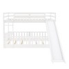 Twin Over Twin Bunk Bed with Slide and Ladder, White - 2 of 4