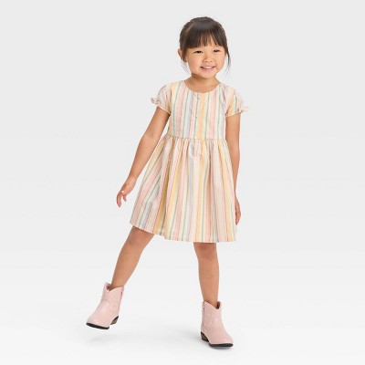 Oshkosh B'gosh Toddler Girls' Chambray Short Sleeve Tulle Dress - Light  Pink/blue Denim : Target