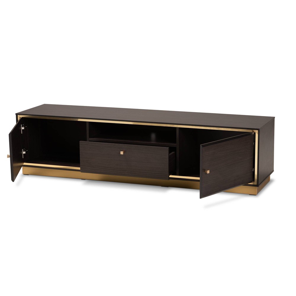 Photos - Mount/Stand Cormac Wood and Metal 2 Door TV Stand for TVs up to 60" Dark Brown - Baxto