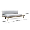 75.75" Patio Sofa with Acacia Wood Frame and Water-Repellent Cushions, Modern Left Arm Outdoor Seating -3irtyhousy - 4 of 4