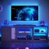 Pinmoco 63" LED TV Stand, Marble Entertainment Center with Bookshelves & Cabinet - 3 of 4
