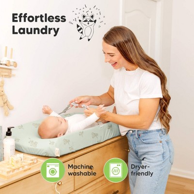 KeaBabies 2pk Soothe Changing Pad Covers for Girl, Boy, Organic Soft Cotton Contoured Diaper Changing Table Pad Covers (Elly)