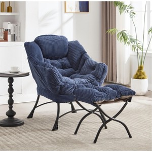 Lyngins Cotton Accent Chairs with Ottoman,Upholstered Arm Chairs with a Side Pocket for Living Room,Bedroom - 1 of 4