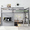 Twin/Full Size Loft Bed House Kids Loft Bed Frame with Double-Sided Sliding Chalkboard, Bookshelf & Safety Guardrails - ModernLuxe - 3 of 4