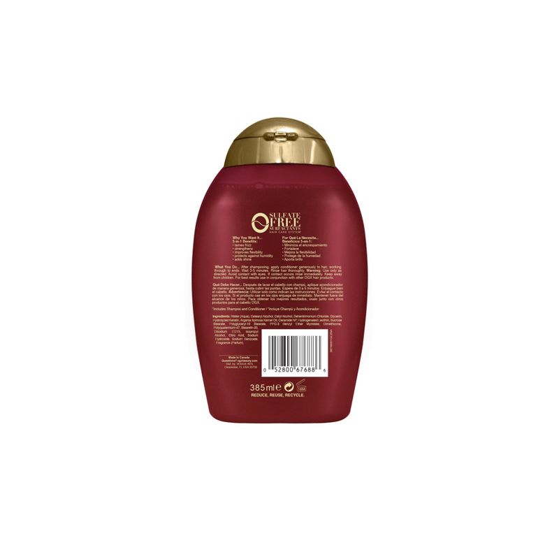 OGX Frizz-Free + Keratin Smoothing Oil Conditioner, 5 in 1, for Frizzy Hair, Shiny Hair  - 13 fl oz, 3 of 11