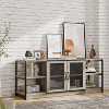 COUCHETA 63 Inch Farmhouse TV Stand for 65+ Inch TV Console with Storage, Mesh Doors & Shelves - 3 of 4