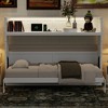 TIRAMISUBEST Farmhouse Style Twin XL Size Murphy Bed with Open Shelf, Folding Bed Frame with LED Light and Charging Station - 3 of 4