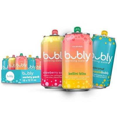 Bubly Sparkling Water, Flavor Variety Packs - 12 Fl Oz Can (Pack of 18)