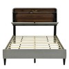 HomeRoots Gray Tufted Upholstered Full Bed Frame With USB - 4 of 4