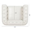 Kumasinova 84.65" Chesterfield Sofa with Rolled Arm, Modern PU Leather 3 Seater Sofa Couch, Upholstered Vintage Couch for Living Room - 4 of 4