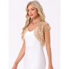 INSPIRE CHIC Women's Elegant Short Sleeve Sheer Floral Lace Shrug - 2 of 4